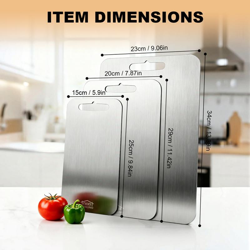 3Pcs Stainless Steel Cutting Board